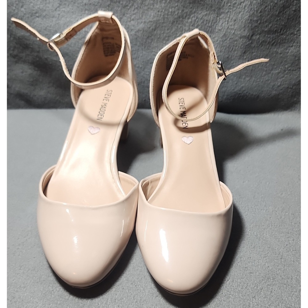 steve madden beige d'orsay pumps solid pointed toe ankle strap buckle block